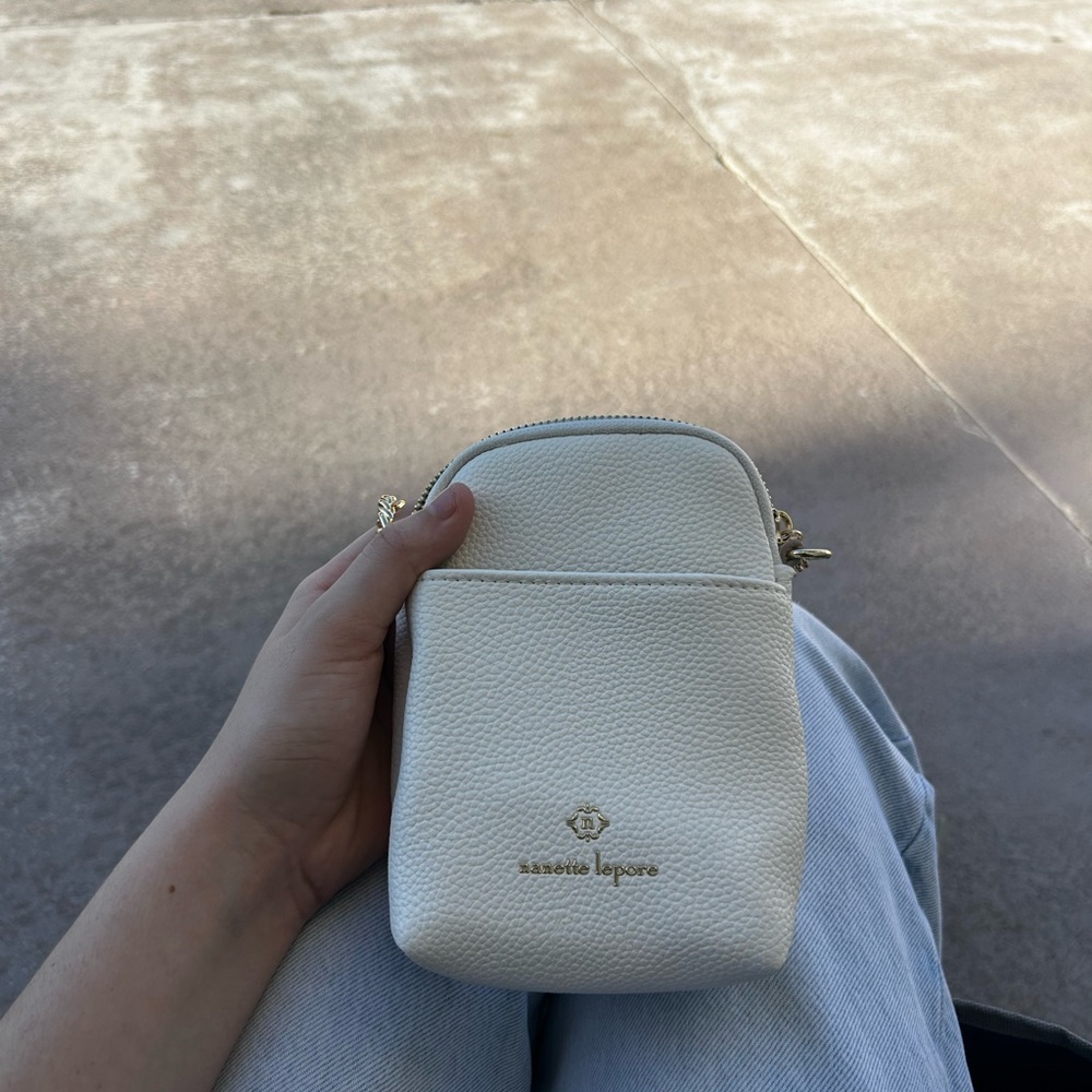 Nanette lepore  Cream Crossbody Bag with Gold Chain